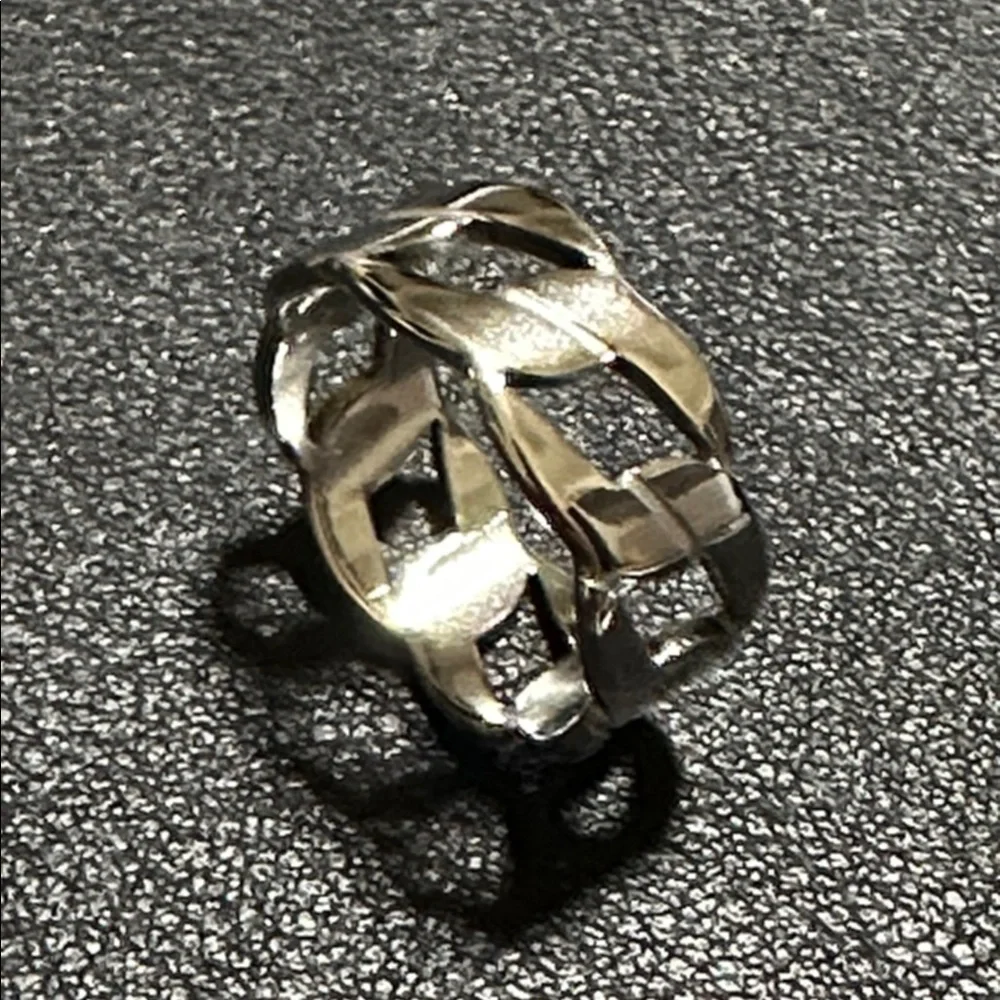 Silver-Tone Urban Style Chain Link Stainless Steel Ring